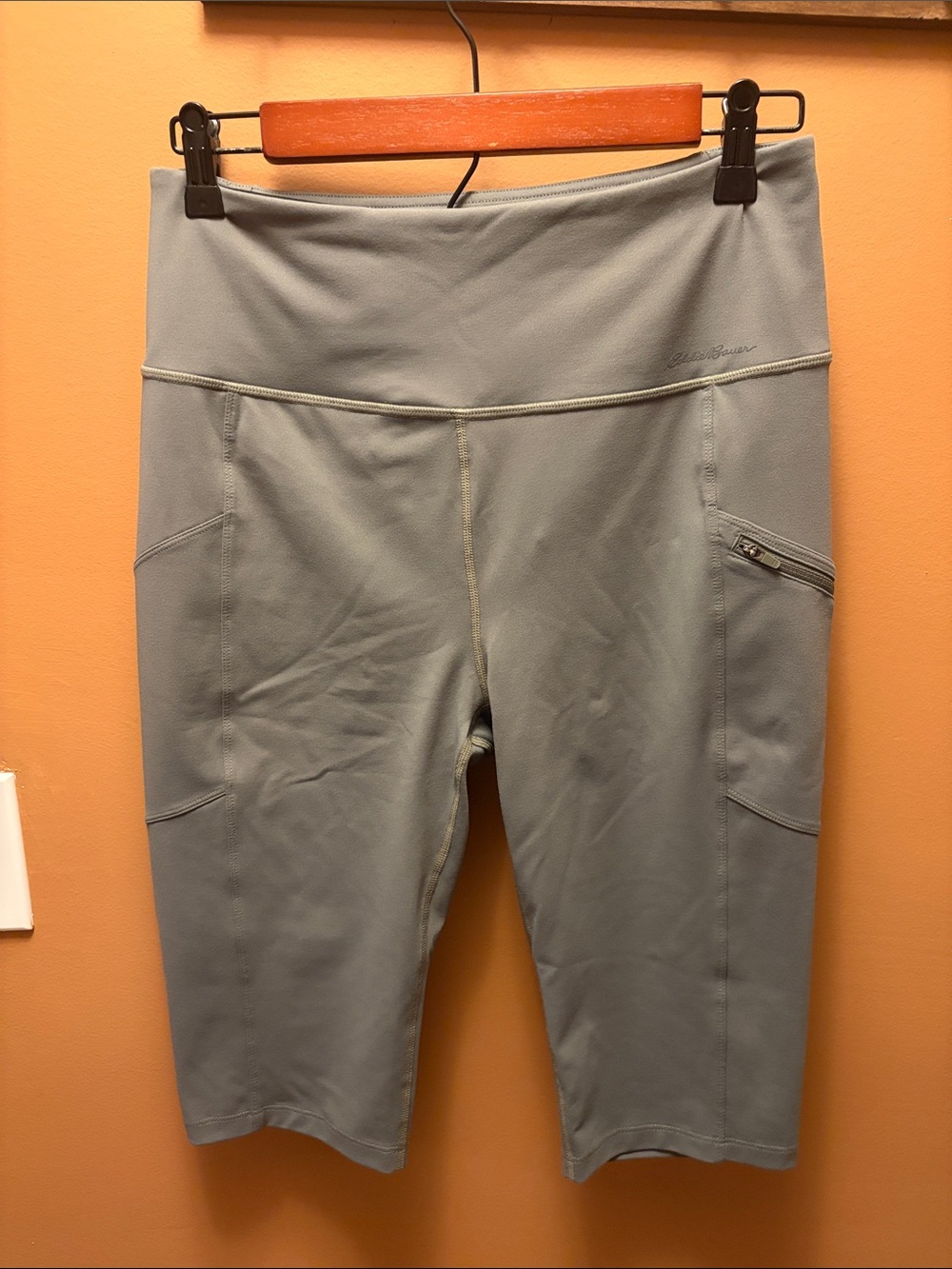 Eddie Bauer Women's Sage Green Active Knee Length Biker Shorts